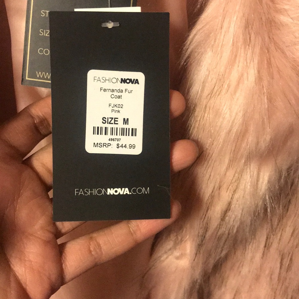Fernanda Fur Coat- Pink - Picture 4 of 4